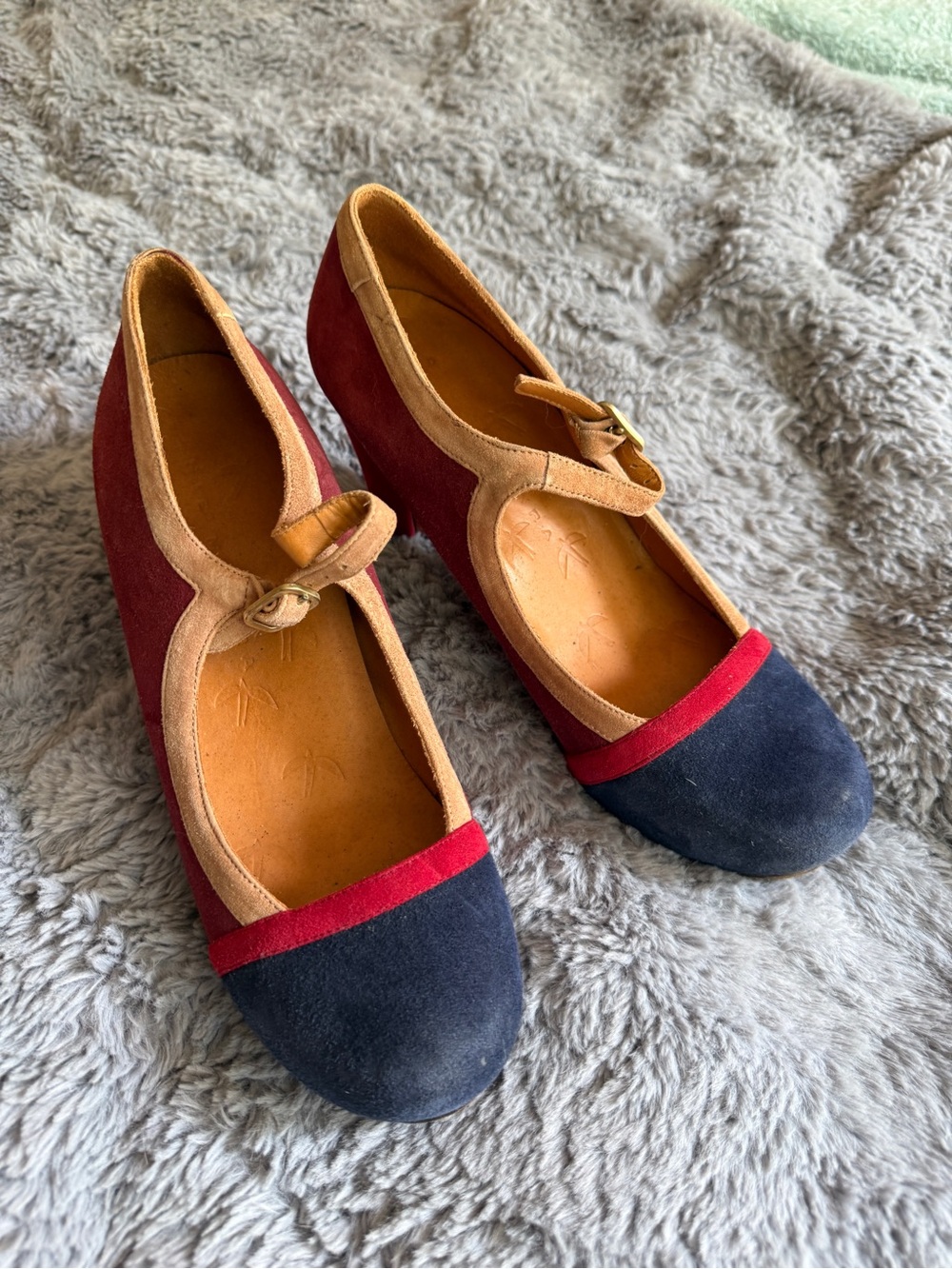 Classic Mary Jane Suede in Navy, Burgundy & Tan